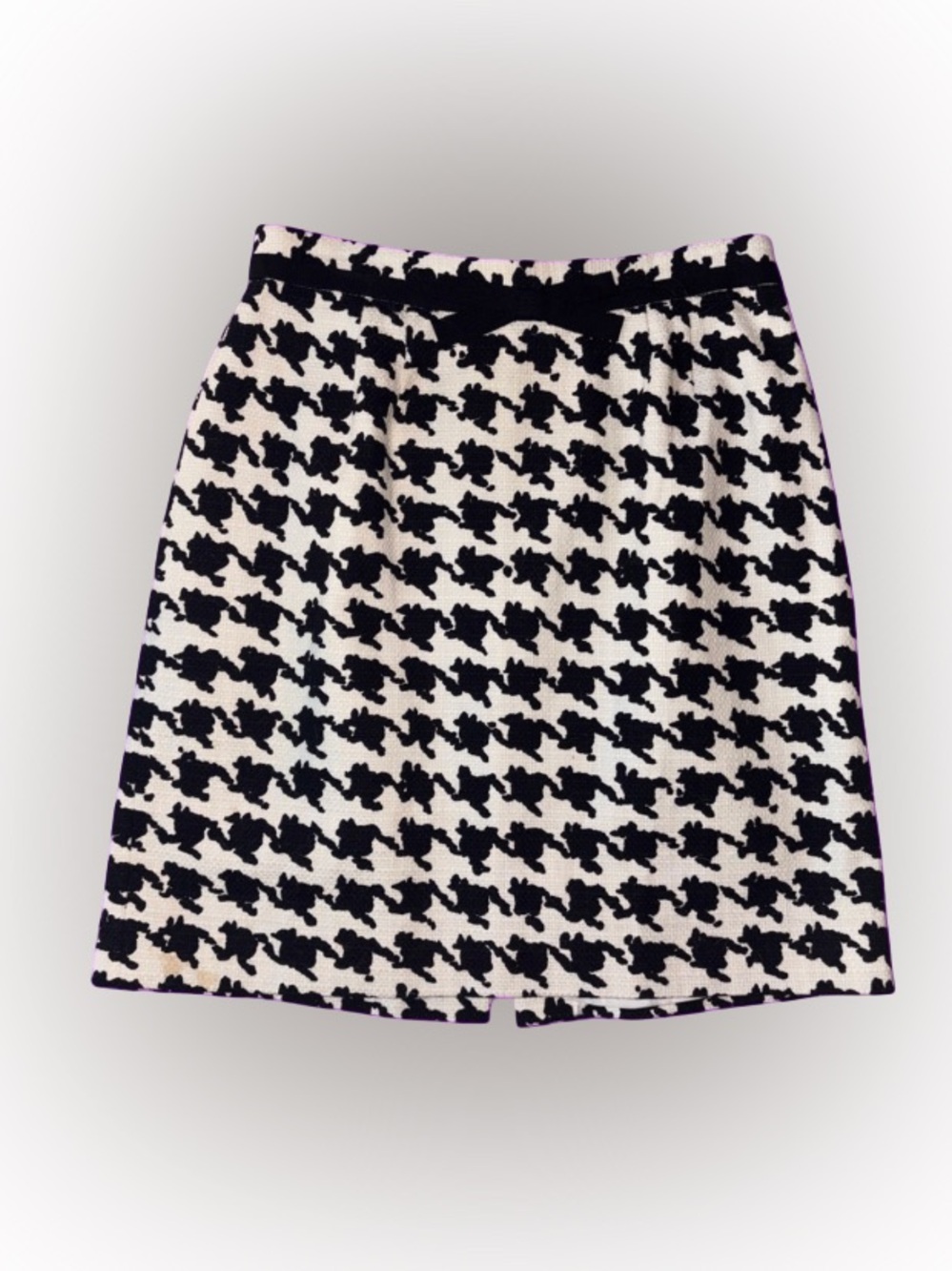 Kate Spade New York Black White Houndstooth Tweed Mini Skirt Size 4